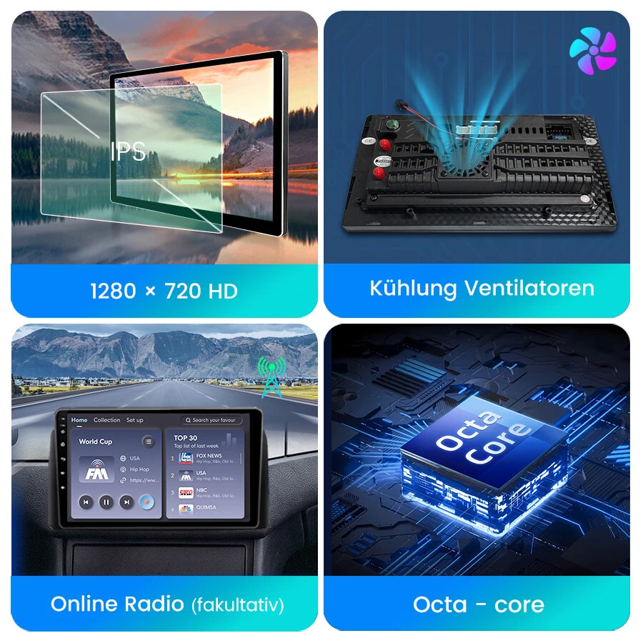 Autoradio Android 6+128GB für Opel Zafira B 2005-2014 Navi carplay GPS 4G LTE - Bild 3 von 4