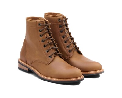 Nisolo Amalia Boots Womens SZ 5 Leather Lace Up Tobacco Brown $260
