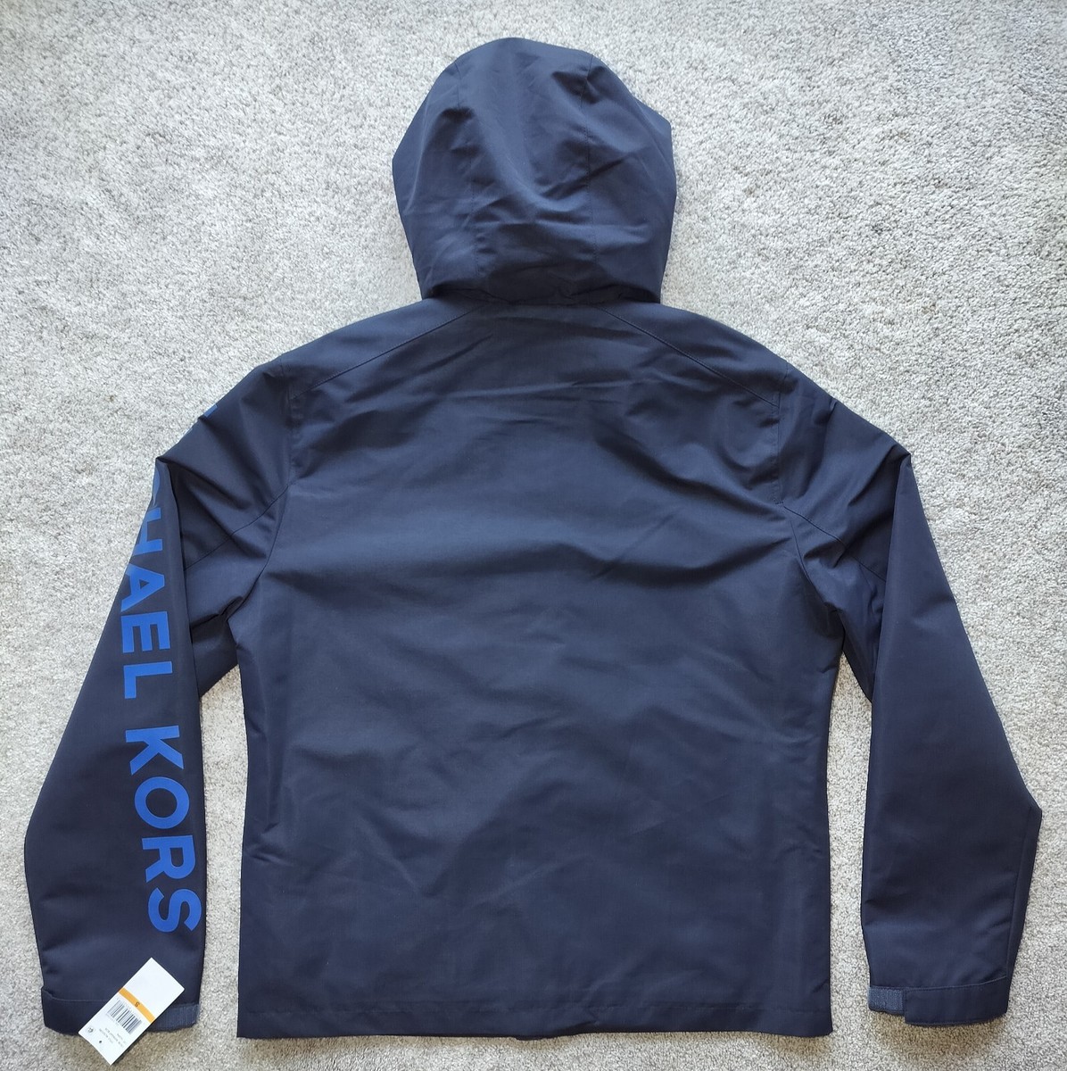Michael Kors Men's Size S/M Arm Sleeve Logo Hooded Full Zip Jacket