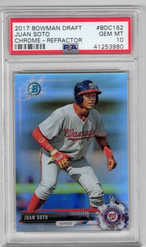 2017 Bowman Draft Juan Soto Chrome Refractor  # BDC 162  PSA 10 Gem Mint