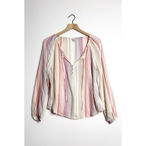 RAILS Penny Top Long Sleeve Metallic Stripe Lightweight Blouse size Medium