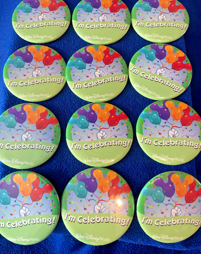 Disney World 12 I'm Celebrating Buttons