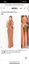 Show Me Your MuMu Medium Jasmine Halter Maxi Dress Copper Luxe Satin