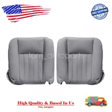 Driver Passenger Bottom PERF Leather Seat Cover Gray For 03-06 Lincoln Navigator