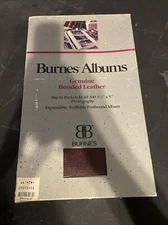 Burnes Albums Genuine Bonded Leather Slip In Pockets Holds 200 3 1/2” X 5” Photo