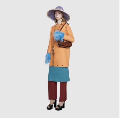 GUCCI Blue Wool Skirt MDCCXXXIV Graphic Size 40 US 4 610297 Straight Tailored