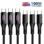 PD 100W 5A USB C to USB C Cable Type-C Charger Fast Charging Cord LED Display