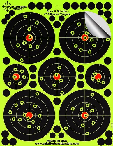 Versatile Adhesive Splatterburst Targets - 25 Pack for Firearms Enthusiasts - Picture 3 of 6