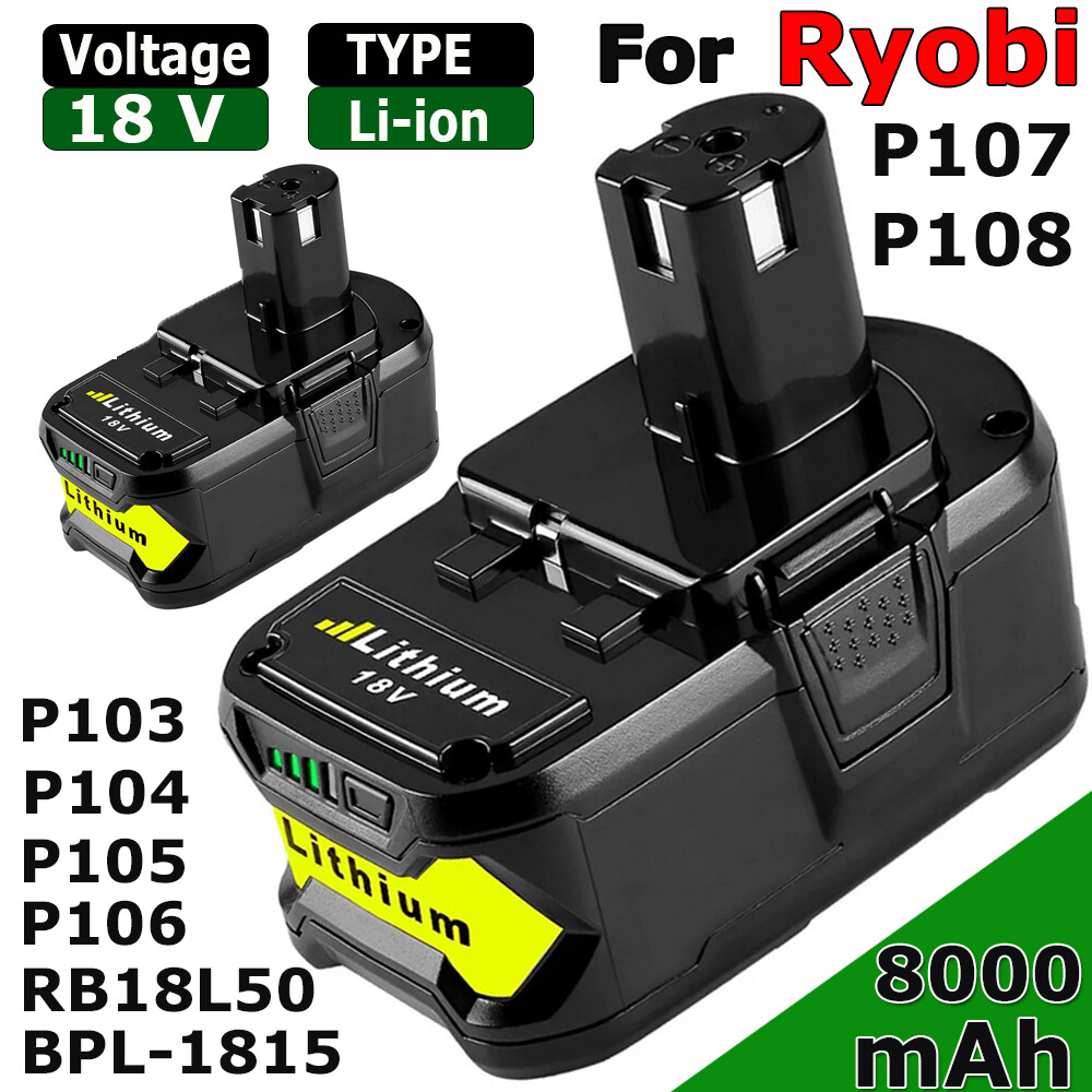 8.0Ah 18V Lithium-Ion Battery For RYOBI ONE+ Tools (P108, P107, P106, P105, P104, P103, P102) 10 thumbnail image