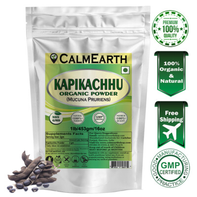 CalmEarth Kapikachu Organic Powder Mucuna pruriens L-Dopa Dopamine Krounchbeej