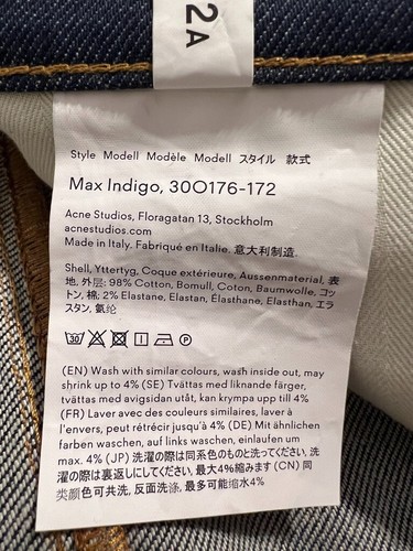 Neu ohne Etikett 💥 ACNE STUDIOS Bla Konst dunkelblaue Herrenjeans indigo Größe 30 x 30 - Bild 10 von 12