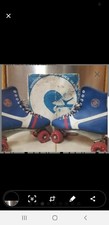 Vintage Women's Fireball Roller Derby Blue Roller Skates Size 5 Urethane Wheels