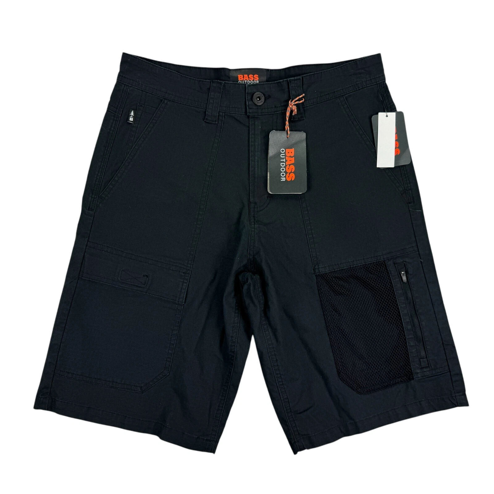 Bass Outdoor Mens Explorer Cargo Shorts , Black, 30