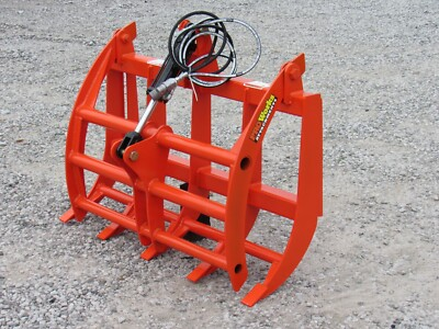 #ad 48quot; Compact Tractor Root Rake Clam Grapple Attachment Skid Steer Quick Attach $1749.99