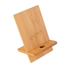 Cell Phone Stand Bamboo Desk Sturdy Phone Holder With Charging Hole for Phones