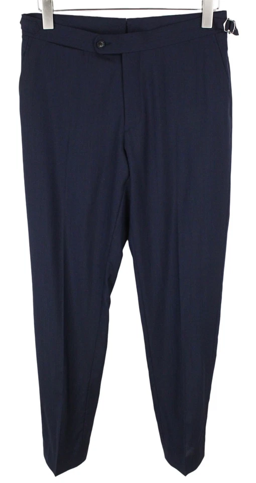 SUITSUPPLY Havana Suit UK38R Men's Navy Slim 2Pc Wool Silk Blend Melange - Image 3 of 4