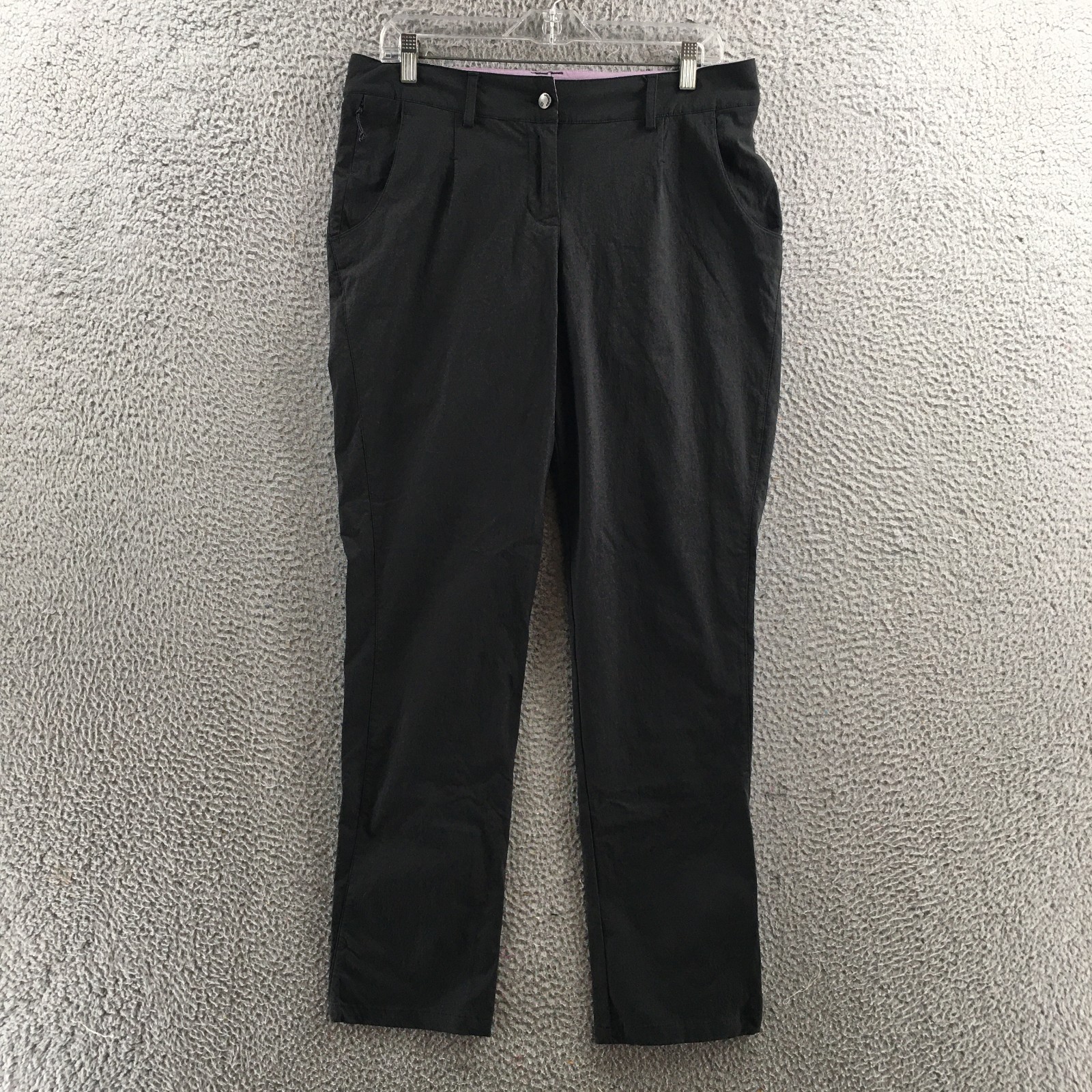 Salomon Pantalone Chino Donna 10 (effettivo 34x30 5) Nero Mid Rise Flat Front Zip Fly