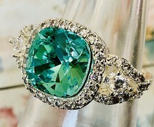 PRASIOLITE OR GREEN AMETHYST RING - 10mm Or 6.0ctw - .925 Sterling Silver!!!