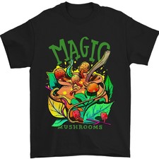 Camiseta Hombre Algodón 100% Magic Mushrooms LSD Trip Cuello Redondo