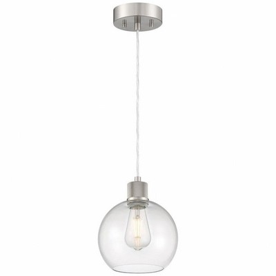 Access Lighting Port Nine Burgundy LED Pendant - Brushed Steel - Clear Glass ...