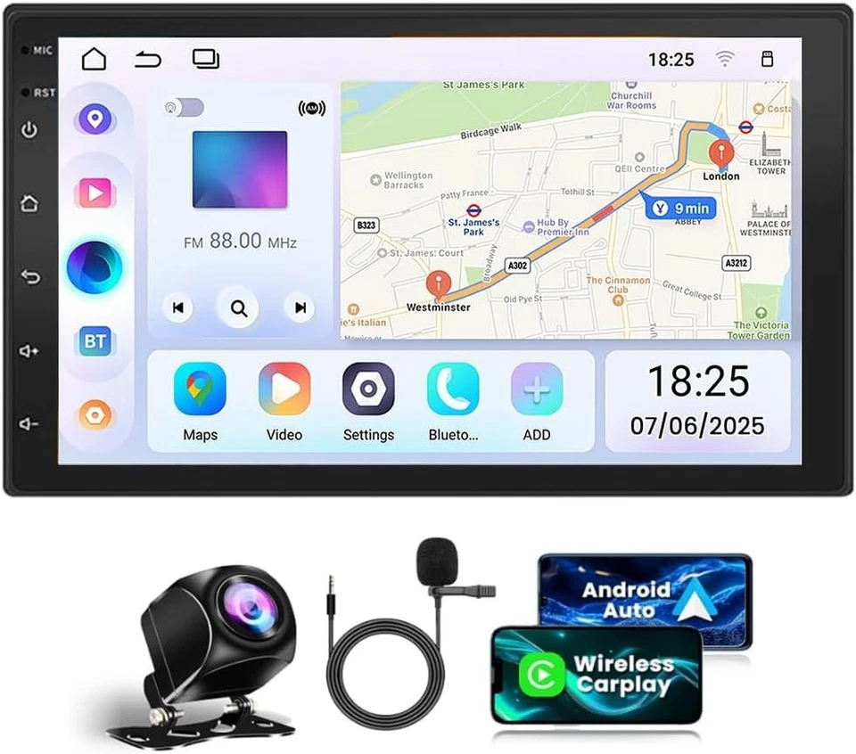 Rádio estéreo Android15 GPS para 1998-2008 Ford E150 E250 E350 Super Duty Carplay - Imagem 3 de 4