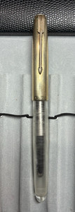 RARE 1950's Parker 51 Aerometric Gold Filled Cap Demonstrator  Fountain Pen Alum