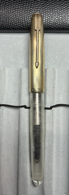 RARE 1950's Parker 51 Aerometric Gold Filled Cap Demonstrator  Fountain Pen Alum