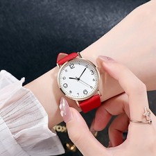 Women's Fashion Analog Quartz Wrist Watch with PU Leather Band Arabic Numerals