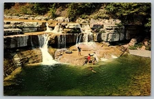 Land Of 1000 Waterfalls Finger Lakes Country New York NY Vintage Postcard