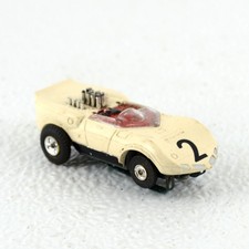 Aurora T-Jet Chaparral 2G White HO Slot Car w Case Vintage Thunderjet