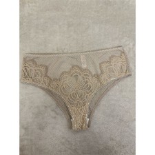 Victoria's Secret Dream Angels Beige Lace Cheeky Panty Size L NEW 