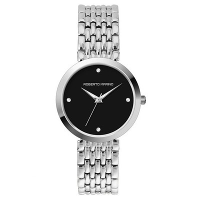 Roberto Marino RM4621 Women's Watch - Stainless - Silver & Black Dial