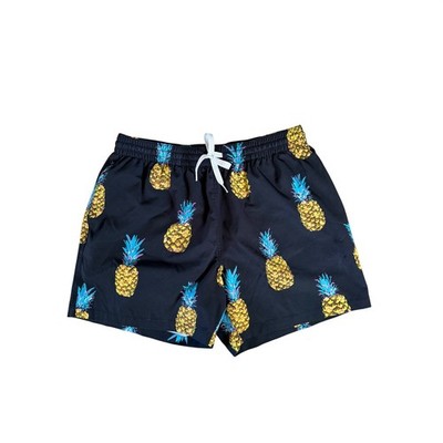 Chubbies Mens Pineapple Print Swim Trunks Black 5.5 Inseam Size XL Mesh Lined