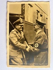 👍 1938 WORLD WAR II GERMANY & ITALY LEADERS GREET EACH OTHER POSTCARD ⭐⭐⭐⭐⭐⭐⭐⭐