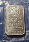 A ENGELHARD 1 OZ. SILVER COLLECTABLE BULLION SILVER BAR NICE SILVER BAR