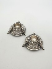 Impressionante coppia di antiche saline vittoriane in argento sterling - Londra, 1870