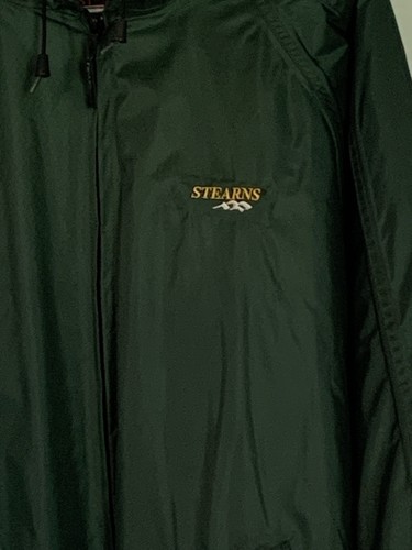 Stearns Dry Wear Jacket Mens XXL Forest Green Insulated Hooded 8616 Zip Up - Picture 2 of 12