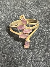 Vintage Golden Amethyst Cocktail Ring