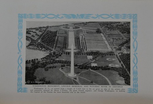 Antique Washington DC Washington Monument Art Print 1923 Original Wall Art