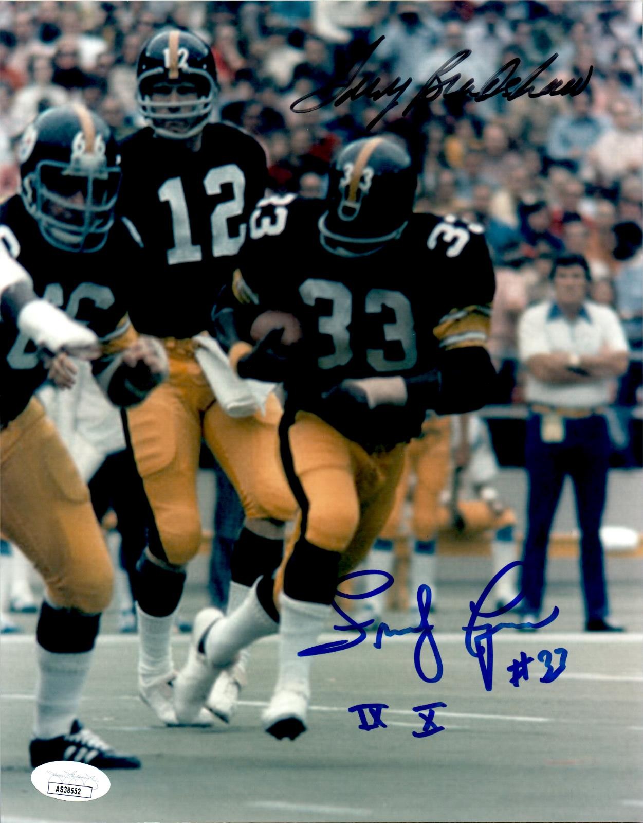 Frenchy Fuqua Autographed Signed Pittsburgh Steelers Terry Bradshaw & 8x10 Photo Auto JSA Steelers John 