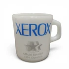 Vintage 1984 OLYMPICS Sponsered XEROX Galaxy Milkglass Coffee Mug ~ Advertising