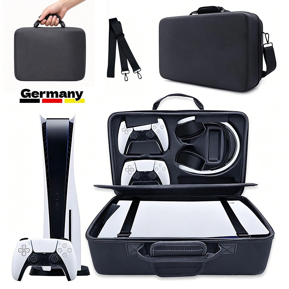 Custodia da viaggio rinforzata PS5 per console PlayStation 5 e accessori nera