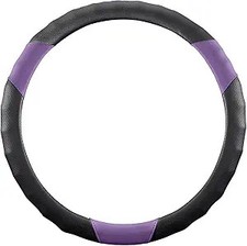 Steering Wheel Cover Universal 15 Inch Faux Leather Stee Color Blackpurple