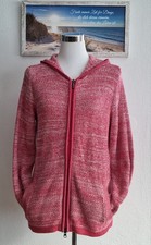 Damenstrickjacke Strickjacke Langarm Kapuze Rosa Pink Gr. L - Top Zustand