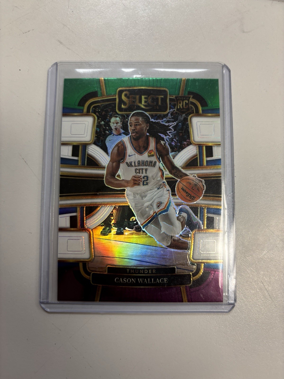 Panini 2023-24 Select Cason Wallace Thunder #88 Rookie Green White Purple Prizm