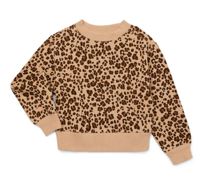 New Wonder Nation Girls Graphic Print Relaxed Fit Sweatshirt, Size Medium (7-8)