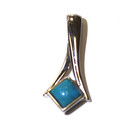 925 sterling silver fancy turquoise gemstone pendant 1.9g estate vintage — photo 2