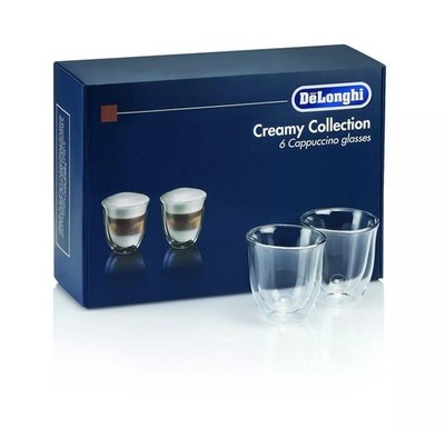 De'Longhi DLSC301 doppelwandige Cappuccinogläser 6er Pack klar