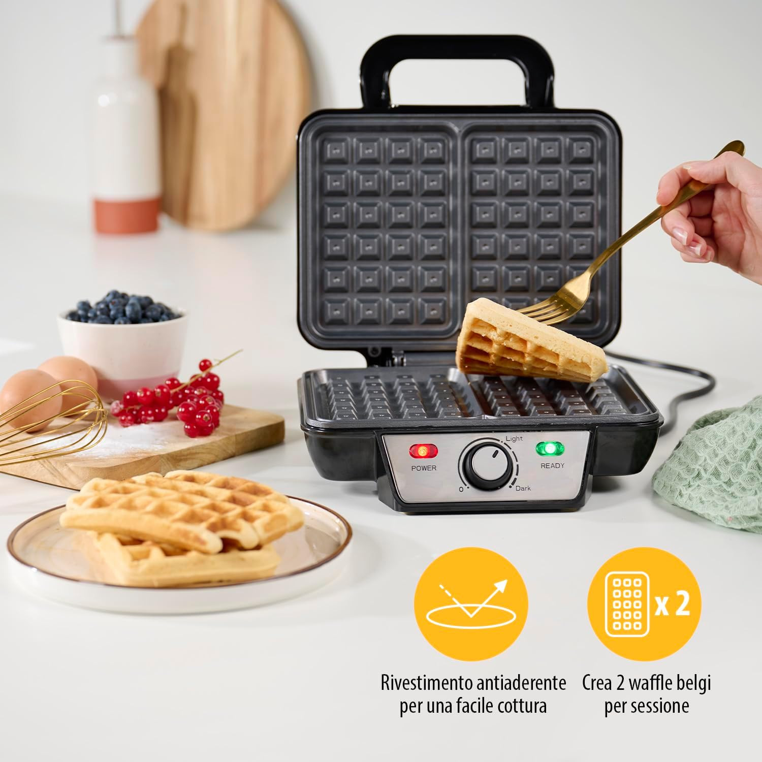 Piastra per Waffle in Acciaio: La Soluzione Definitiva per il Brunch - 3