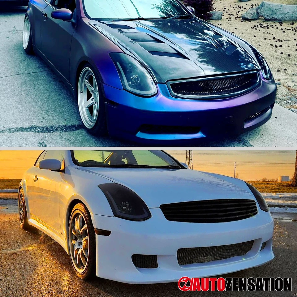 Fit 2003-2007 Infiniti G35 Coupe Black Smoke Projector Headlights LED Sequential Foto 4 de 4